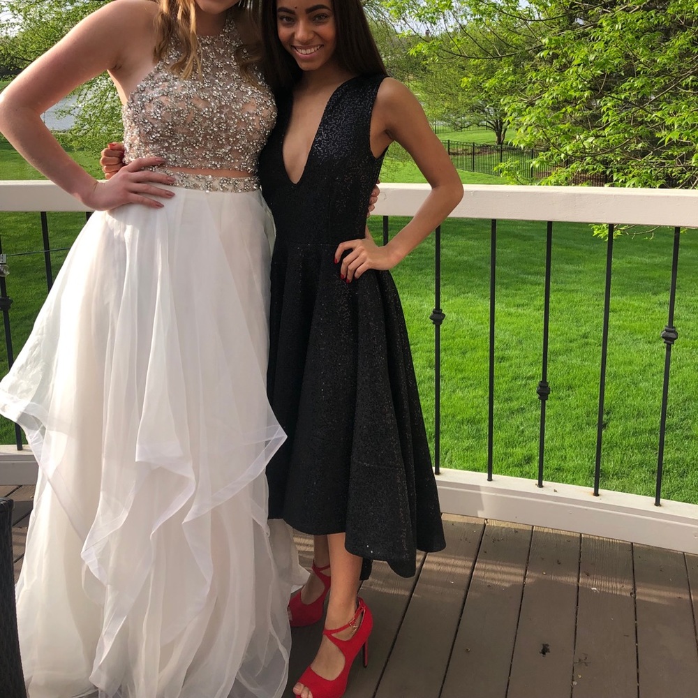 White/gold, Two Piece Prom Dress - Picture 5 of 5